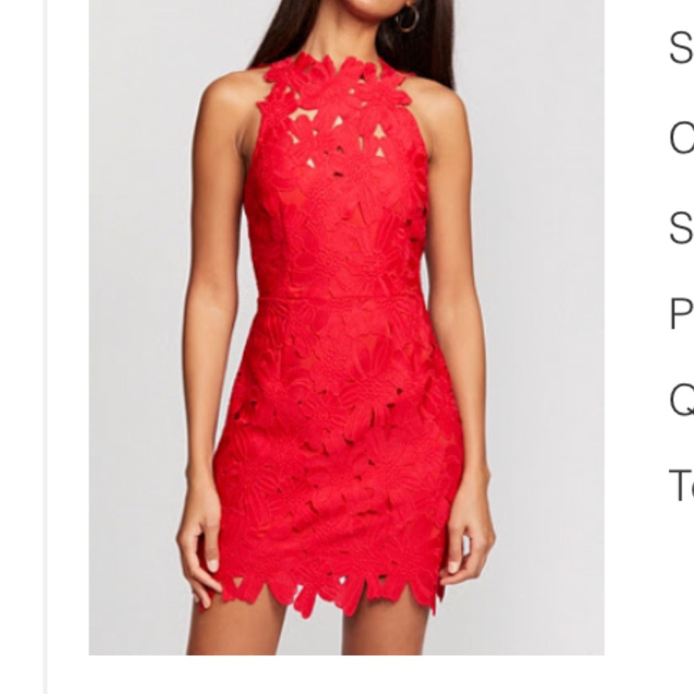 Free People Coral Lace Mini Dress